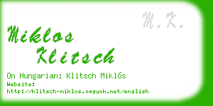 miklos klitsch business card